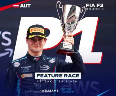 Private GP Sponsored Zak O’Sullivan wins F3 Championship Feature Race 3 ZakCupF3 400x334 2